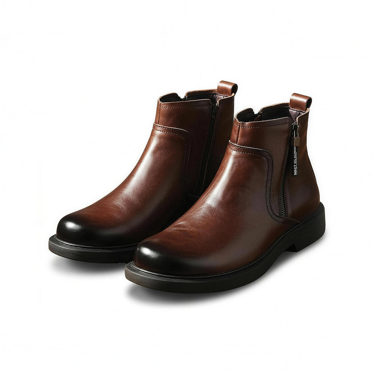 Harlan Leather Dress Boots in dark brown