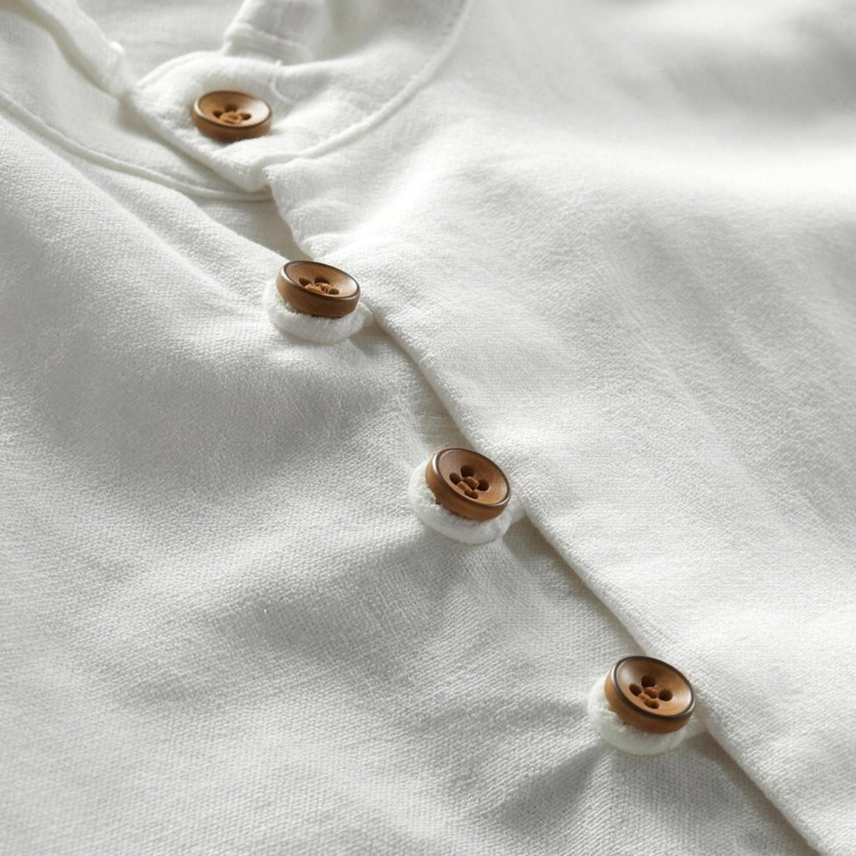 Kanata band collar shirt - cotton-linen fabric and button placket