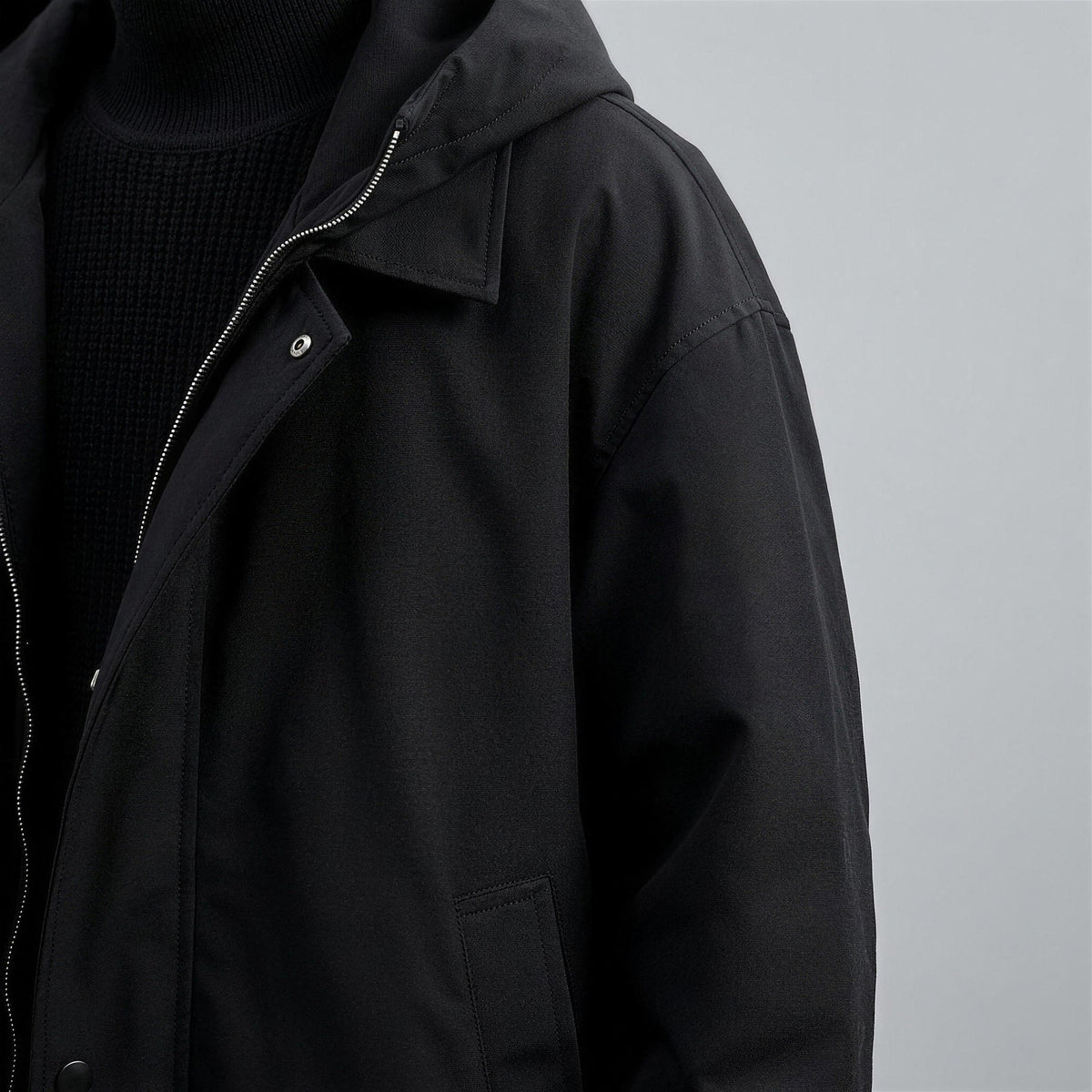 Kensal Overcoat - Black, detail