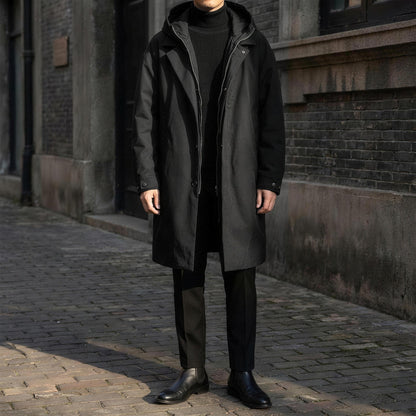 Kensal Overcoat - Black, on model