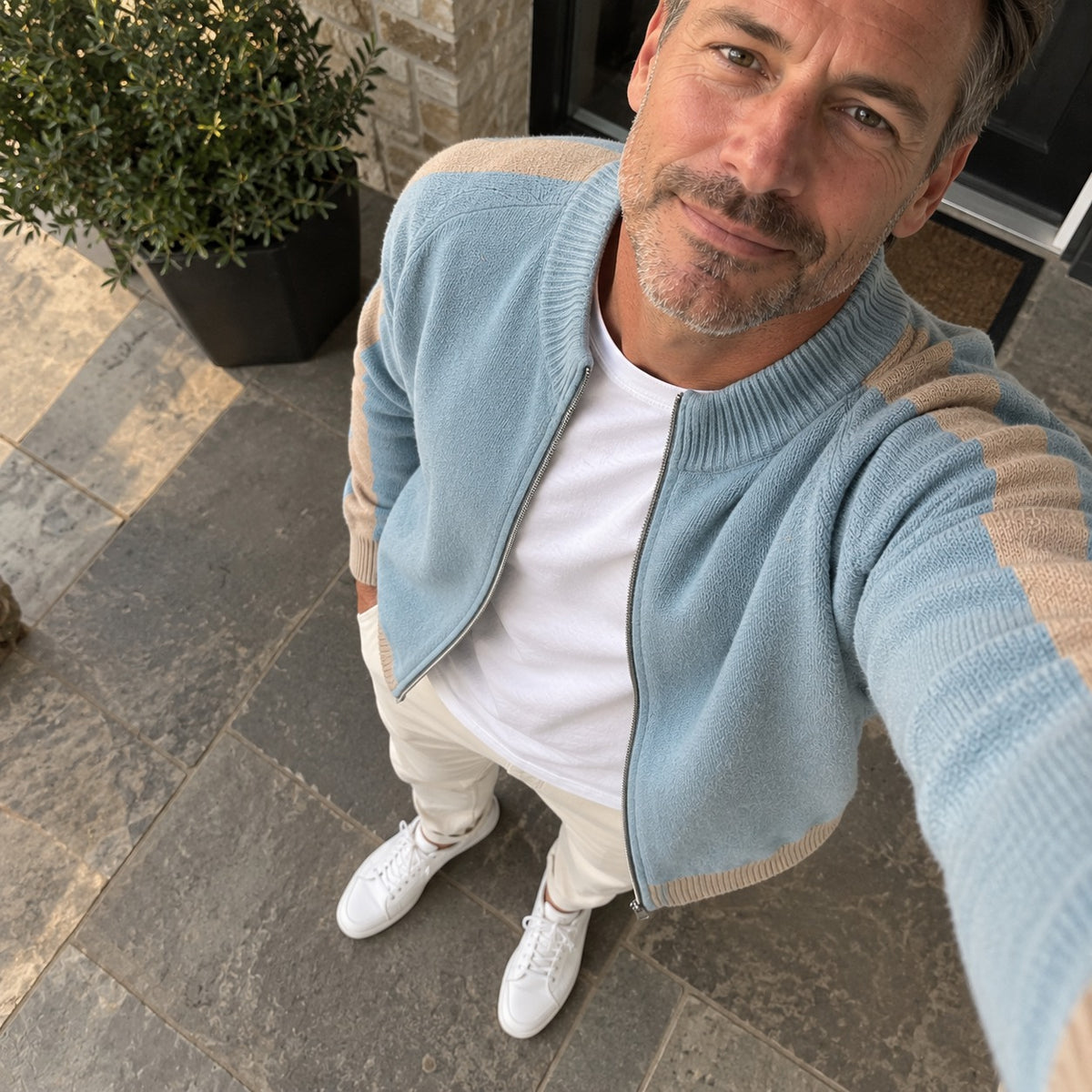 Langford Merino Wool Jacket in Light Blue