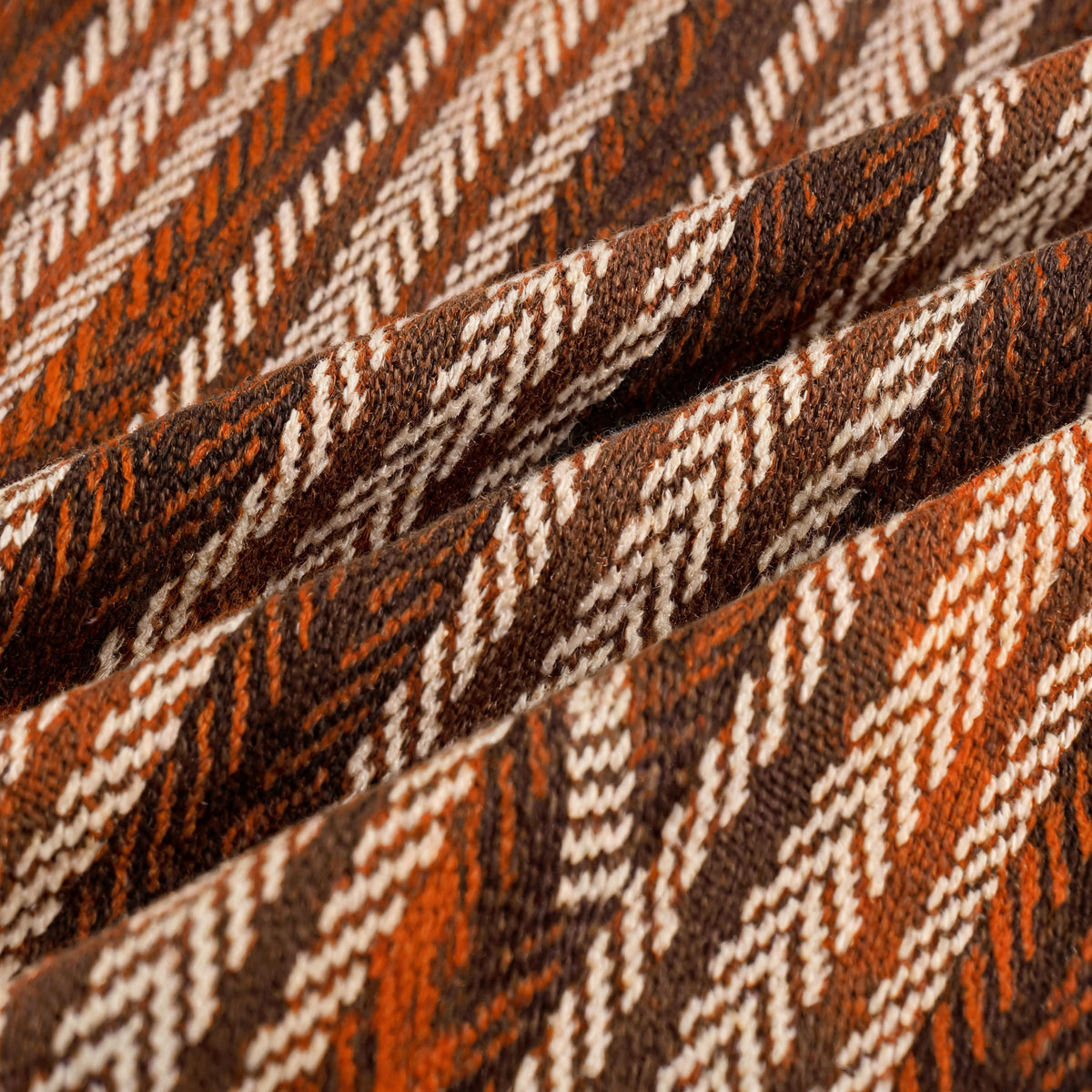 Lorenzo Retro Knit Button-Up Shirt in Brown - herringbone knit fabric