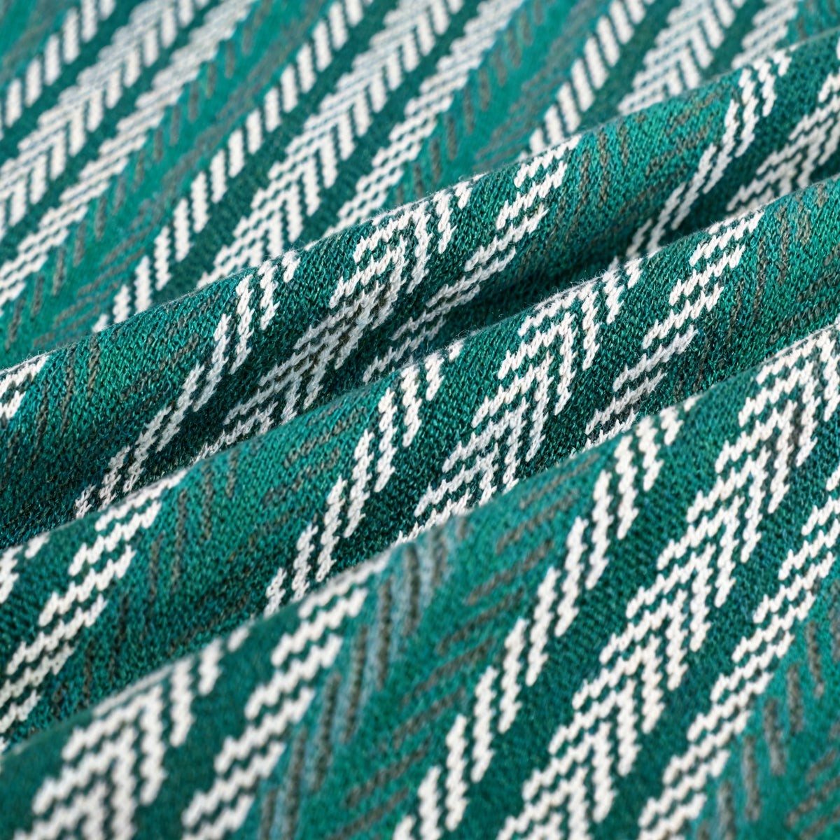 Lorenzo Retro Knit Button-Up Shirt in Green - herringbone knit fabric