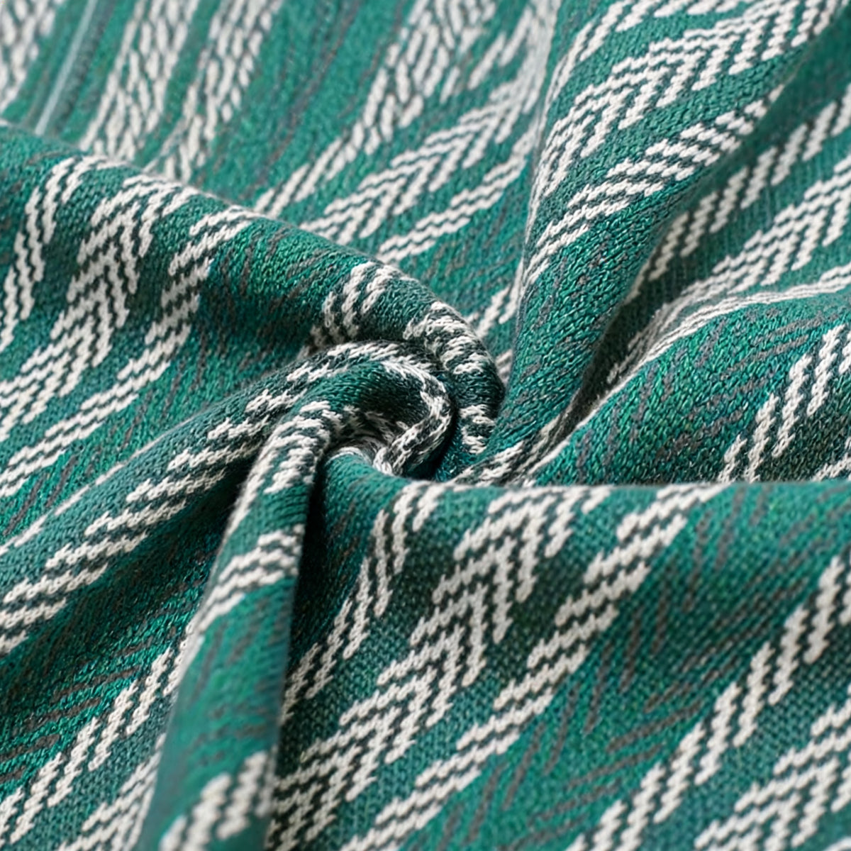 Lorenzo Retro Knit Button-Up Shirt in Green - knit texture close-up