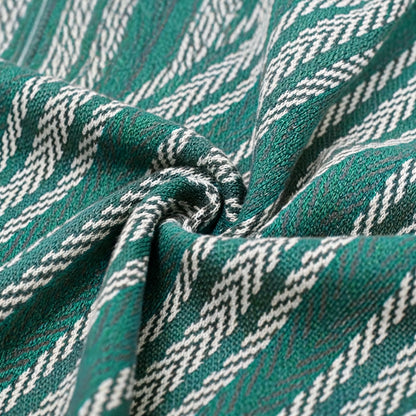 Lorenzo Retro Knit Button-Up Shirt in Green - knit texture close-up