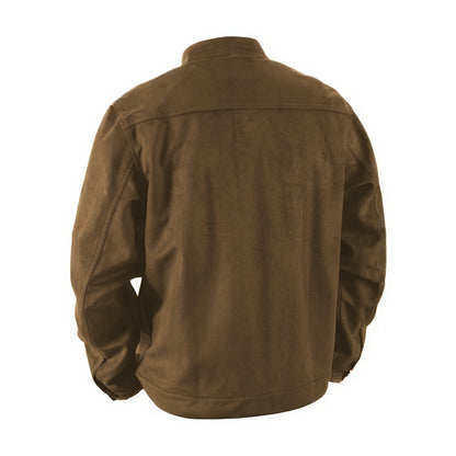 Marlow suede shirt jacket in brown, back view
