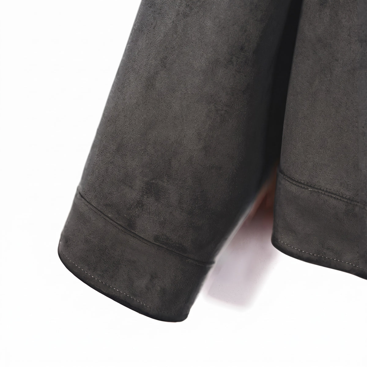 Marlow suede shirt jacket in grey, buttoned cuff detail