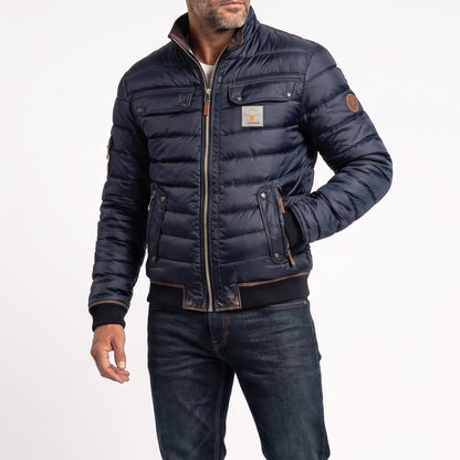 Ralston Vintage Mid-Season Jacket in Navy, worn