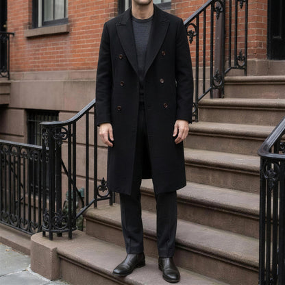 Rothley Wool Overcoat - Black, full outfit