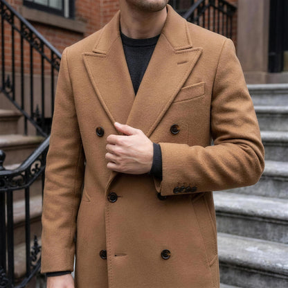 Rothley Wool Overcoat - Brown, close-up