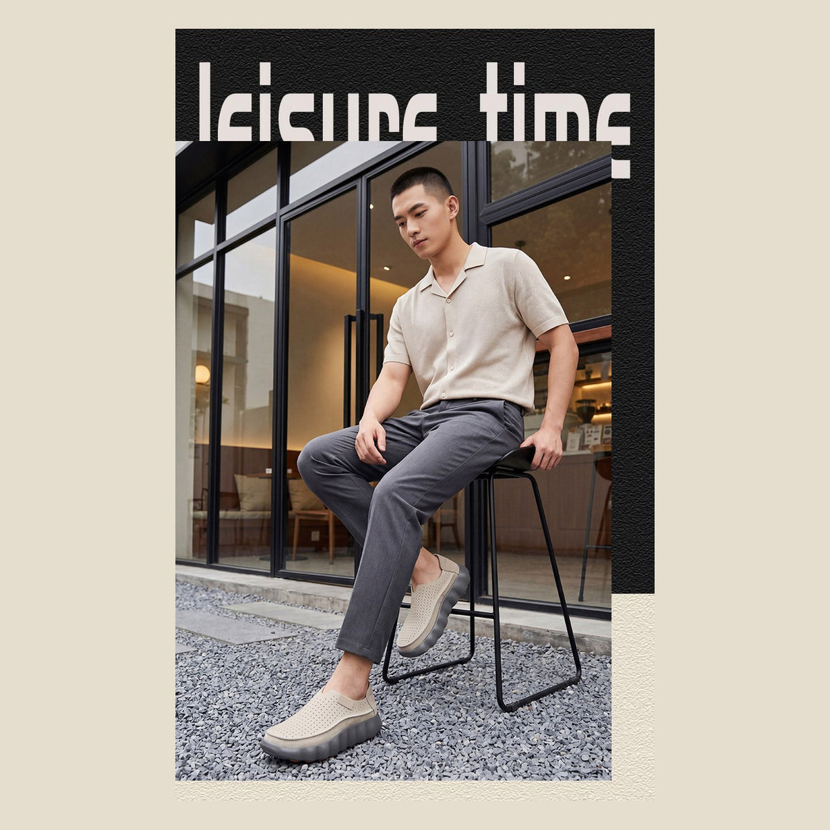 Ryden loafers in grey, casual street style