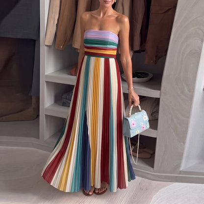 Evrey Solstice dress in Rainbow Stripe, walk-in wardrobe