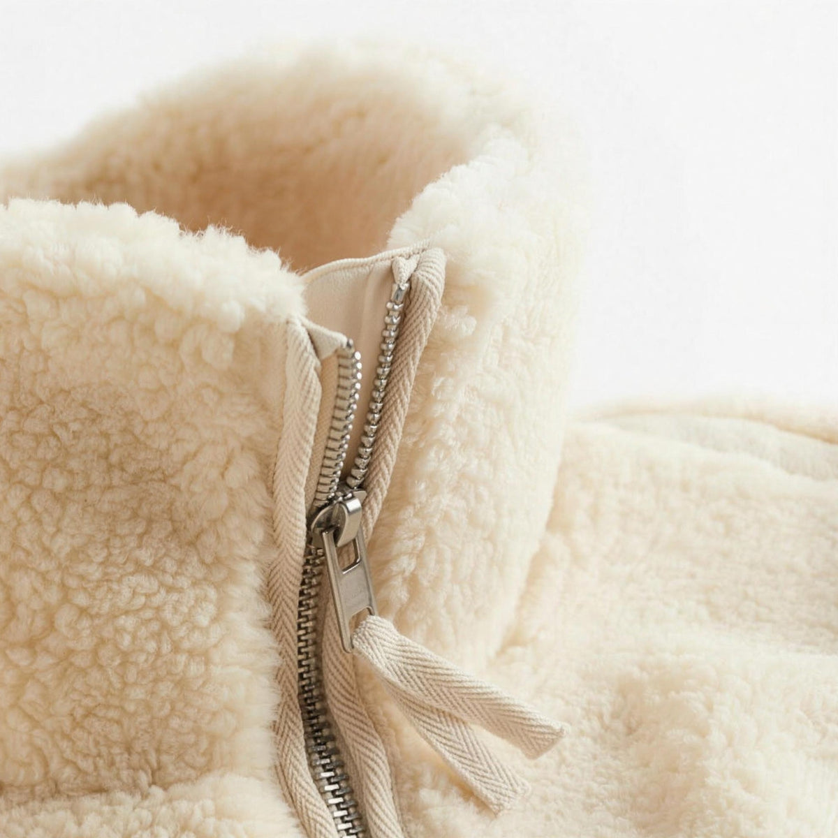 Sylvie alpaca coat high neck collar and zip detail