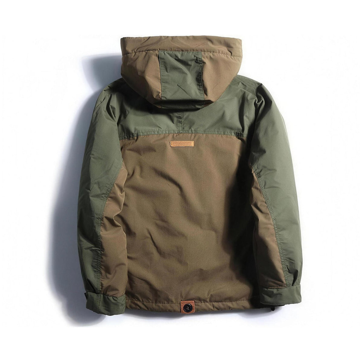 Green Rowe anorak, back view