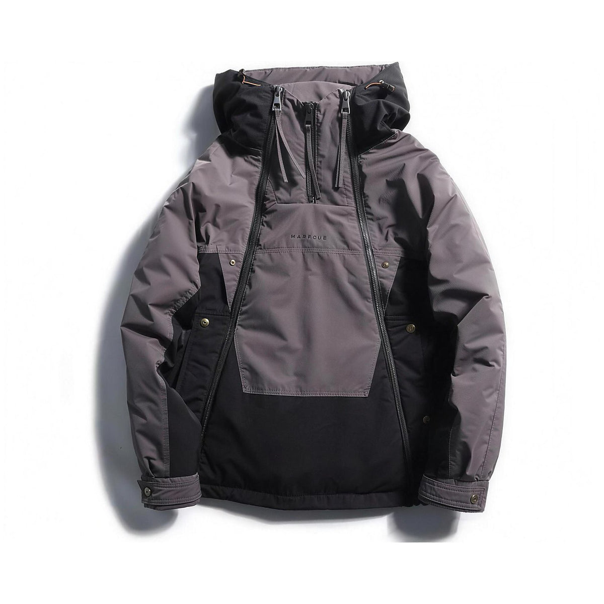 Gray Rowe anorak, front view