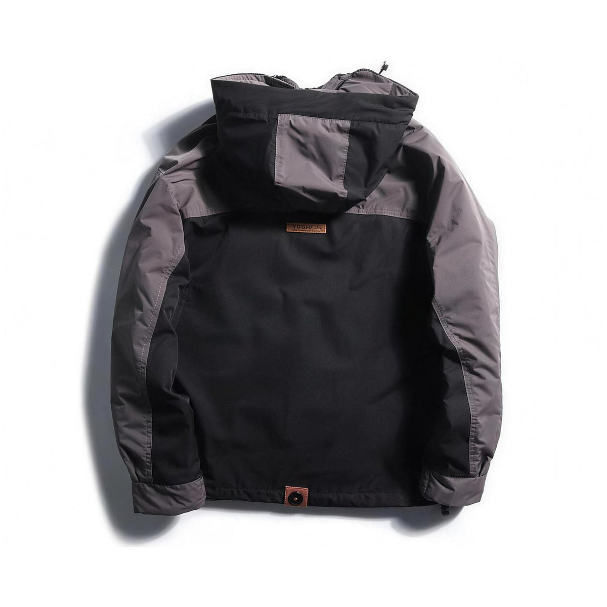 Gray Rowe anorak, back view