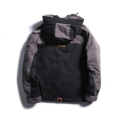 Gray Rowe anorak, back view