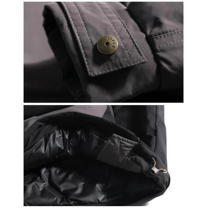 Snap-button cuff detail, gray