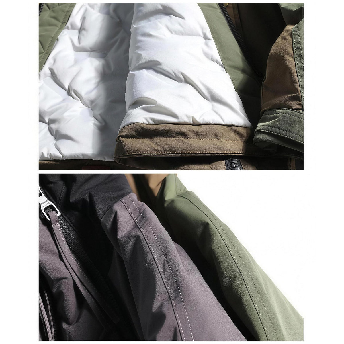 Quilted insulation inside the Rowe Alpine Anorak