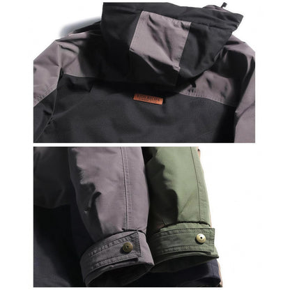 Back panel and sleeve detail, gray and green